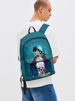 Рюкзак джинсовый / Jin-Woo and skull