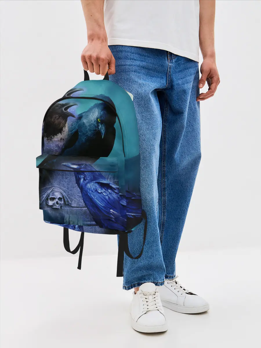 Рюкзак джинсовый / Мистические вороны | Crows