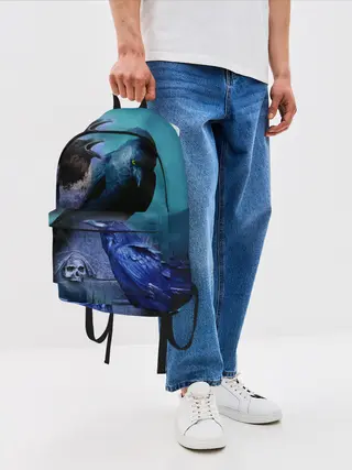 Рюкзак джинсовый / Мистические вороны | Crows