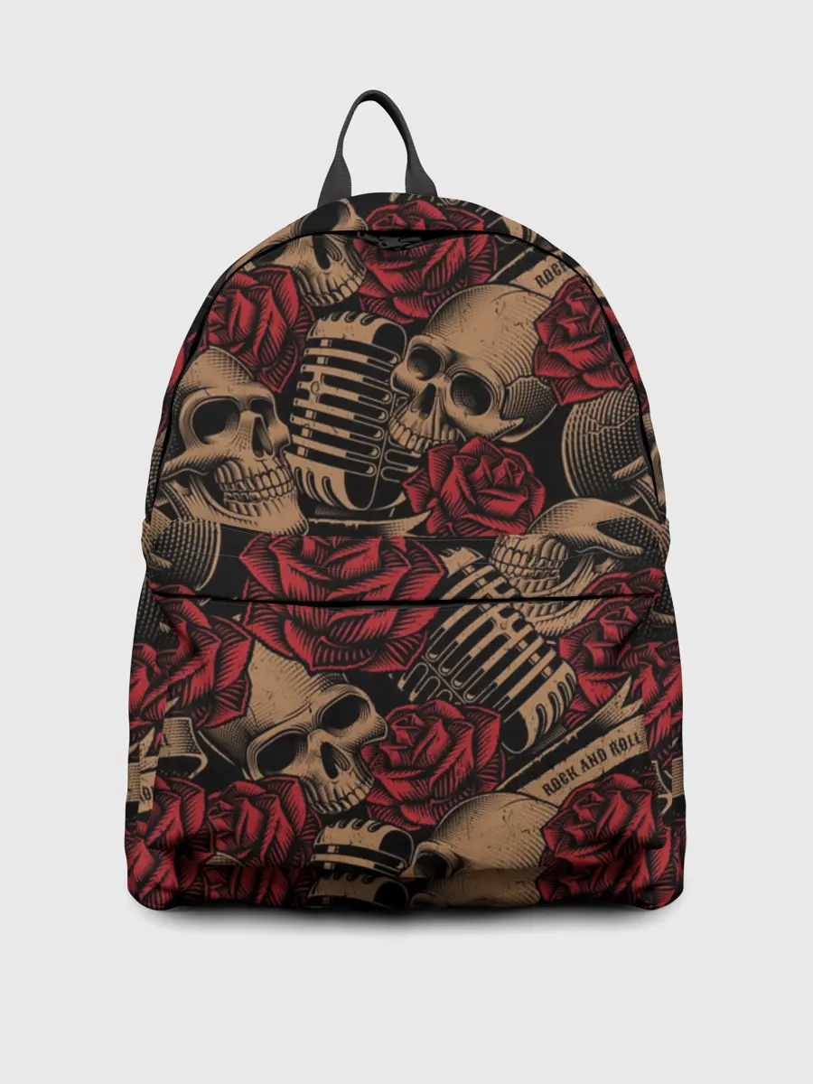 Рюкзак джинсовый / Черепа Рок-н-ролл