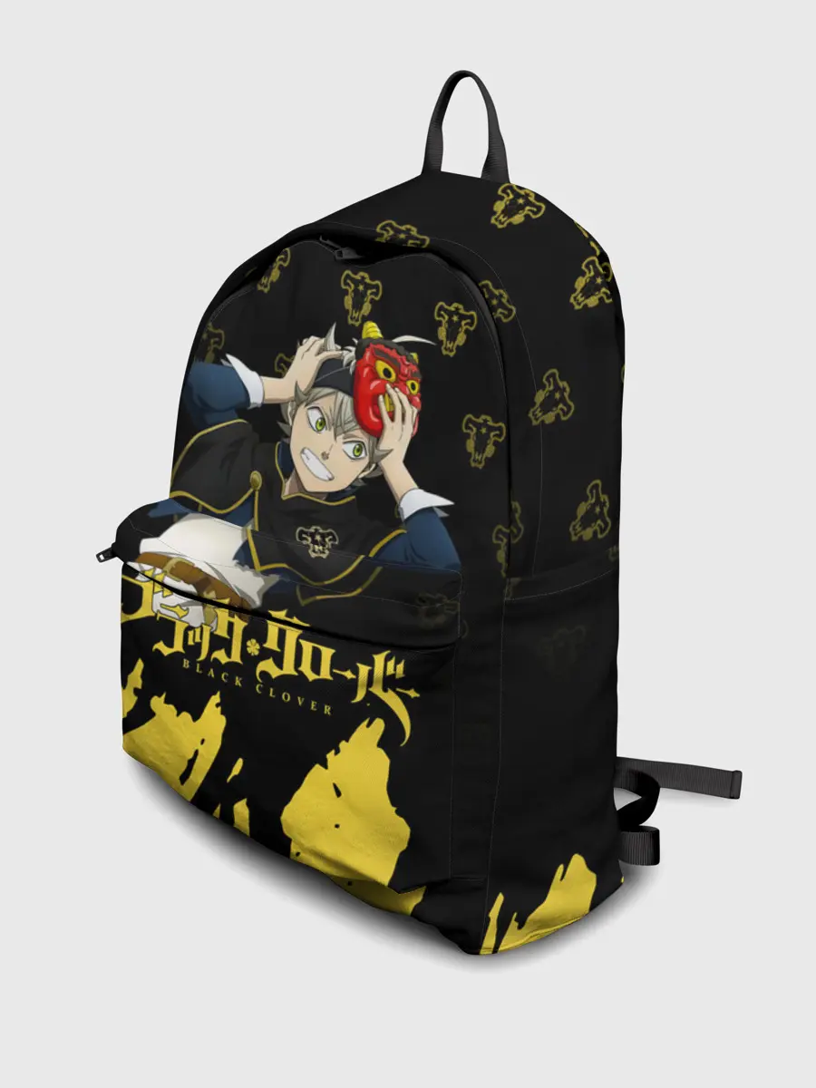 Рюкзак джинсовый / Аста в маске демона | Чёрный Клевер