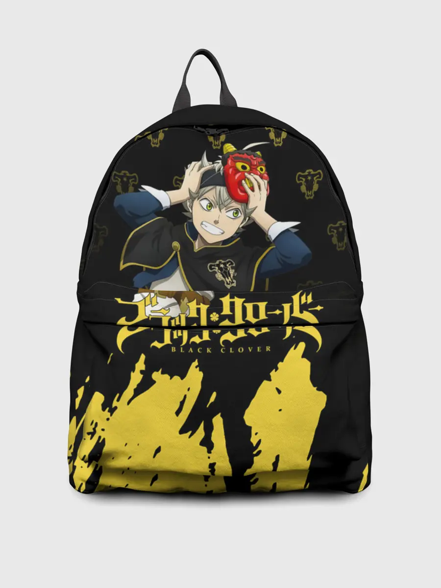 Рюкзак джинсовый / Аста в маске демона | Чёрный Клевер