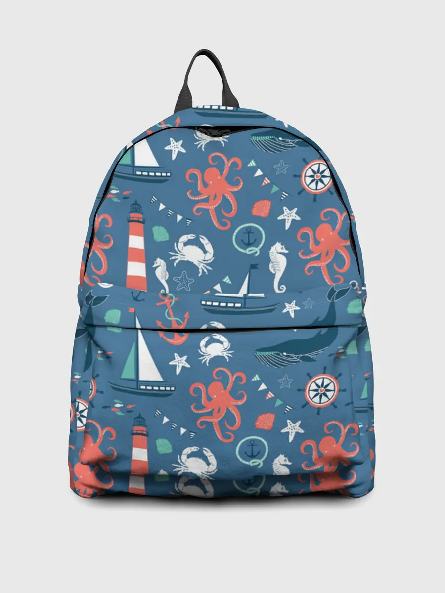 Рюкзак джинсовый / Морские жители