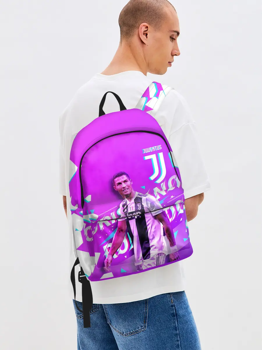 Рюкзак джинсовый / КРИШТИАНУ РОНАЛДУ / НЕОН