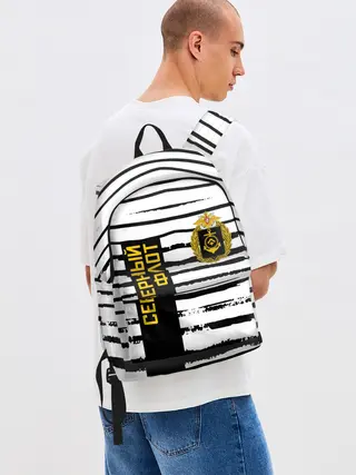 Рюкзак джинсовый / СЕВЕРНЫЙ ФЛОТ ТЕЛЬНЯШКА ВМФ