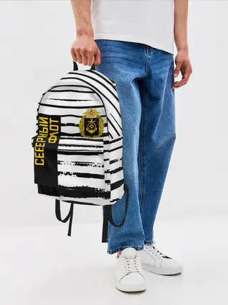 Рюкзак джинсовый / СЕВЕРНЫЙ ФЛОТ ТЕЛЬНЯШКА ВМФ