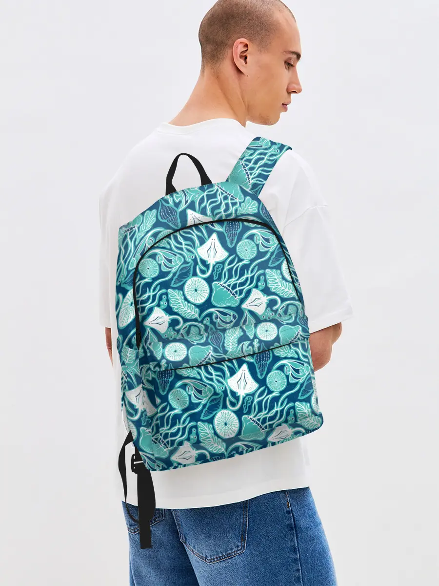 Рюкзак джинсовый / Скаты и медузы