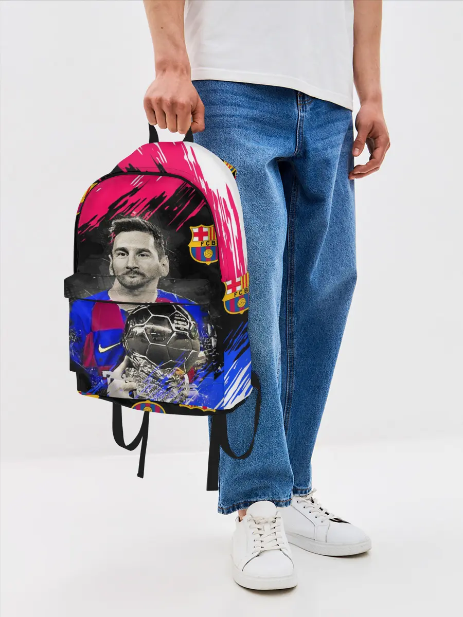Рюкзак джинсовый / ЛИОНЕЛЬ МЕССИ / БАРСЕЛОНА