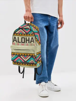 Рюкзак джинсовый / АЛОХА ГАВАЙИ, ALOHA, SUMMER