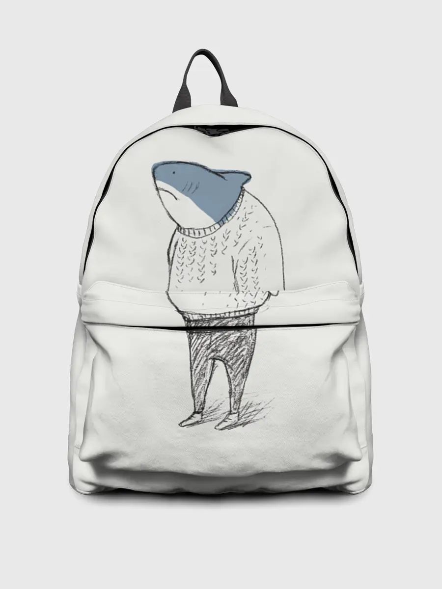 Рюкзак джинсовый / акула в свитере