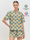 Женская пижама с шортами / Сгущенка паттерн