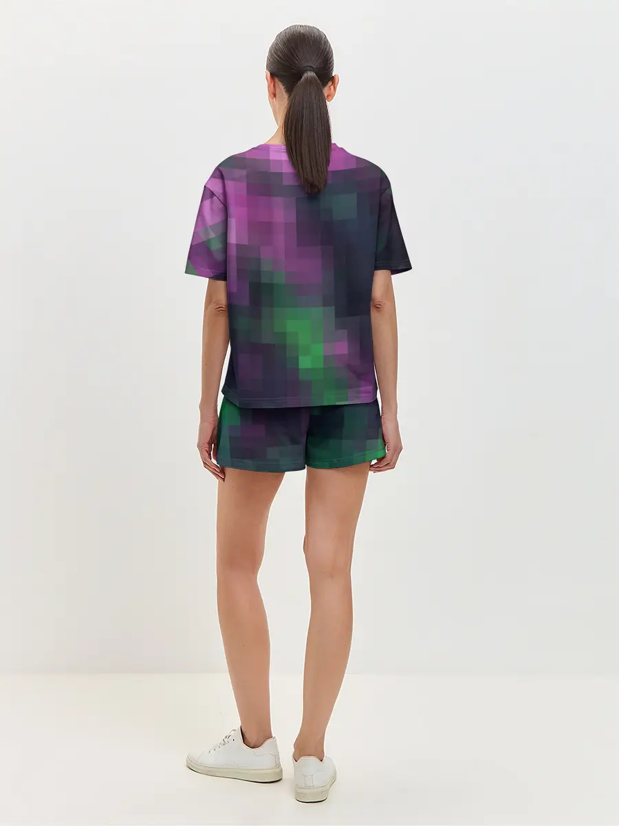 Женская пижама с шортами / Разноцветный геометрический уз