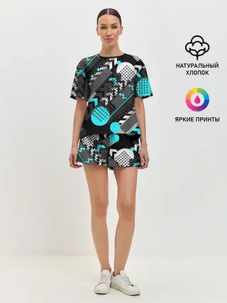 Женская пижама с шортами / Геометрическая форма