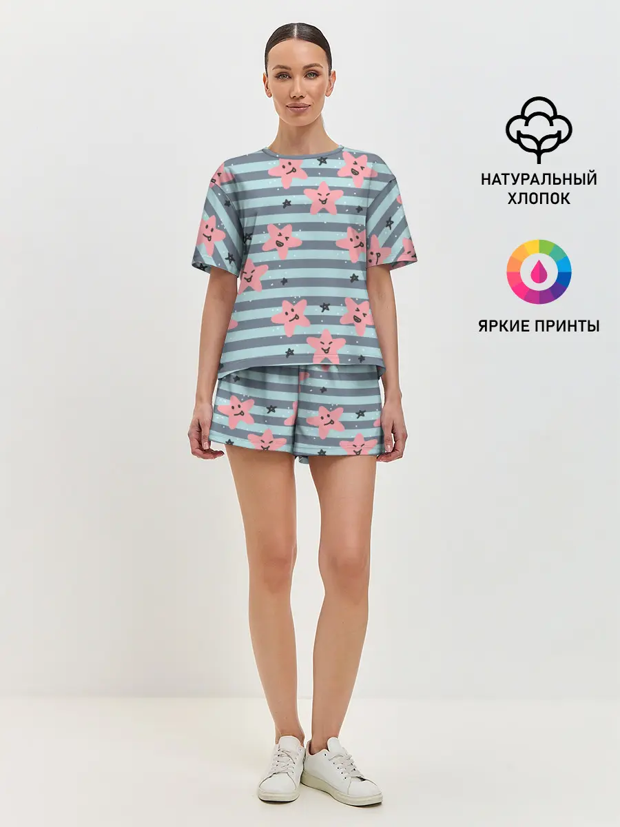 Женская пижама с шортами / Smiling Stars