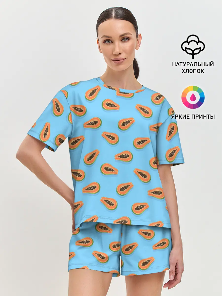Женская пижама с шортами / Папайа паттерн
