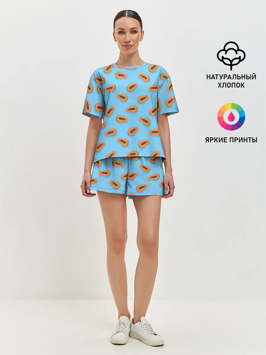 Женская пижама с шортами / Папайа паттерн