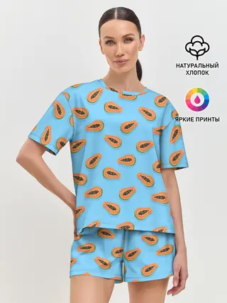 Женская пижама с шортами / Папайа паттерн