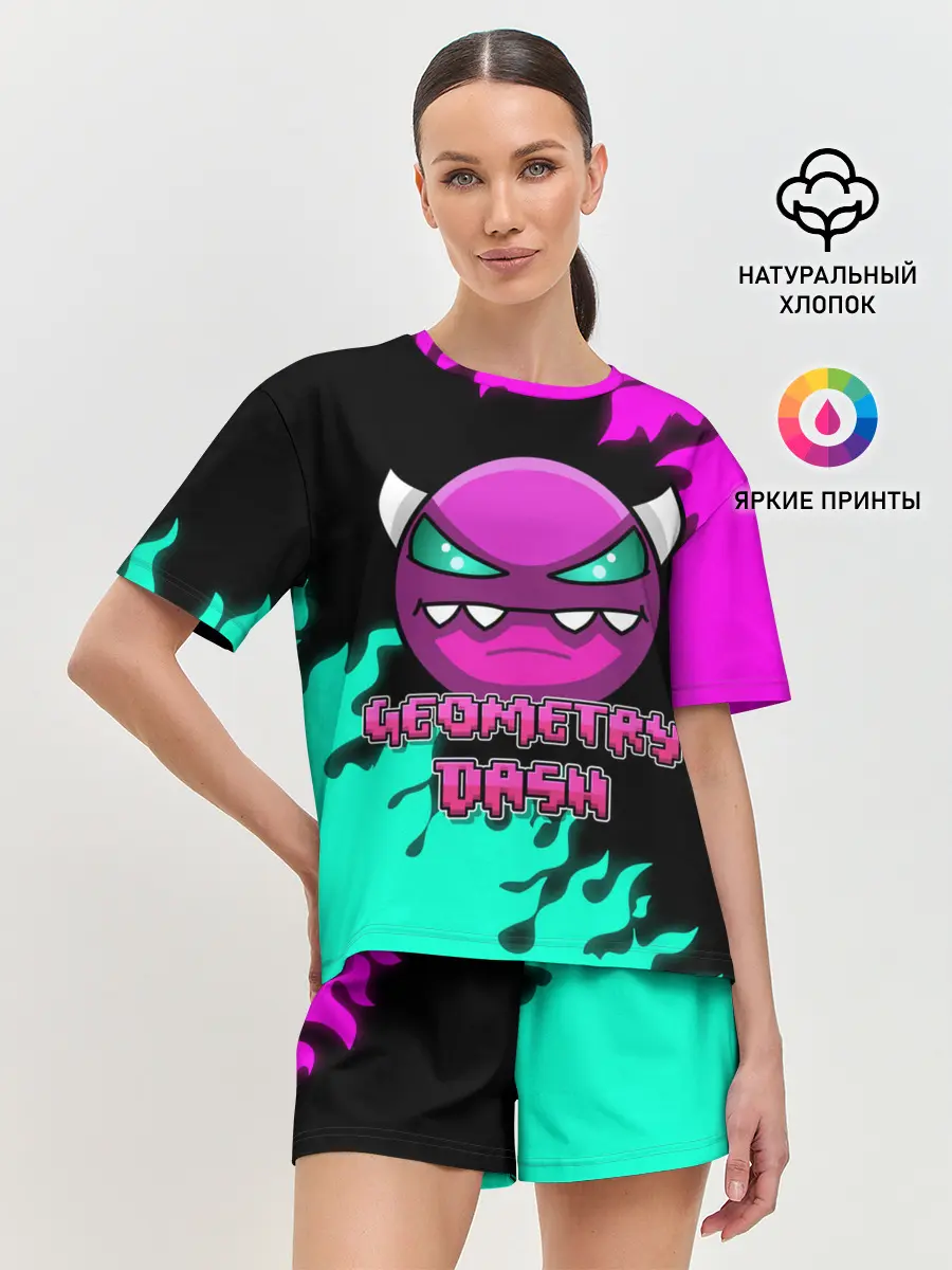 Женская пижама с шортами / Geometry Dash