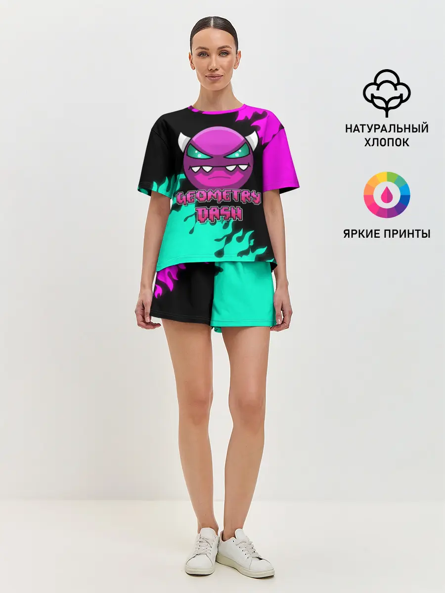 Женская пижама с шортами / Geometry Dash