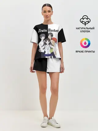 Женская пижама с шортами / Корзинка фруктов персонажи
