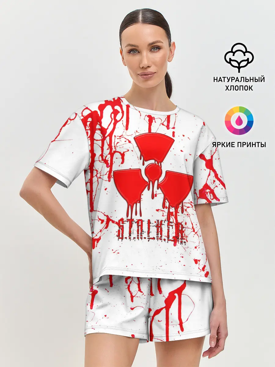 Женская пижама с шортами / S.T.A.L.K.E.R. БРЫЗГИ КРОВИ