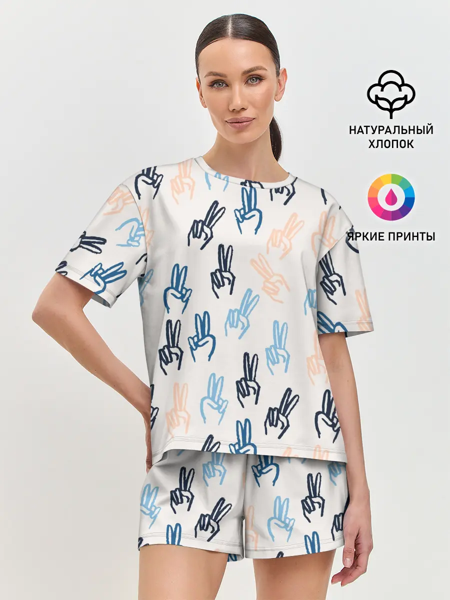 Женская пижама с шортами / Знаки победы
