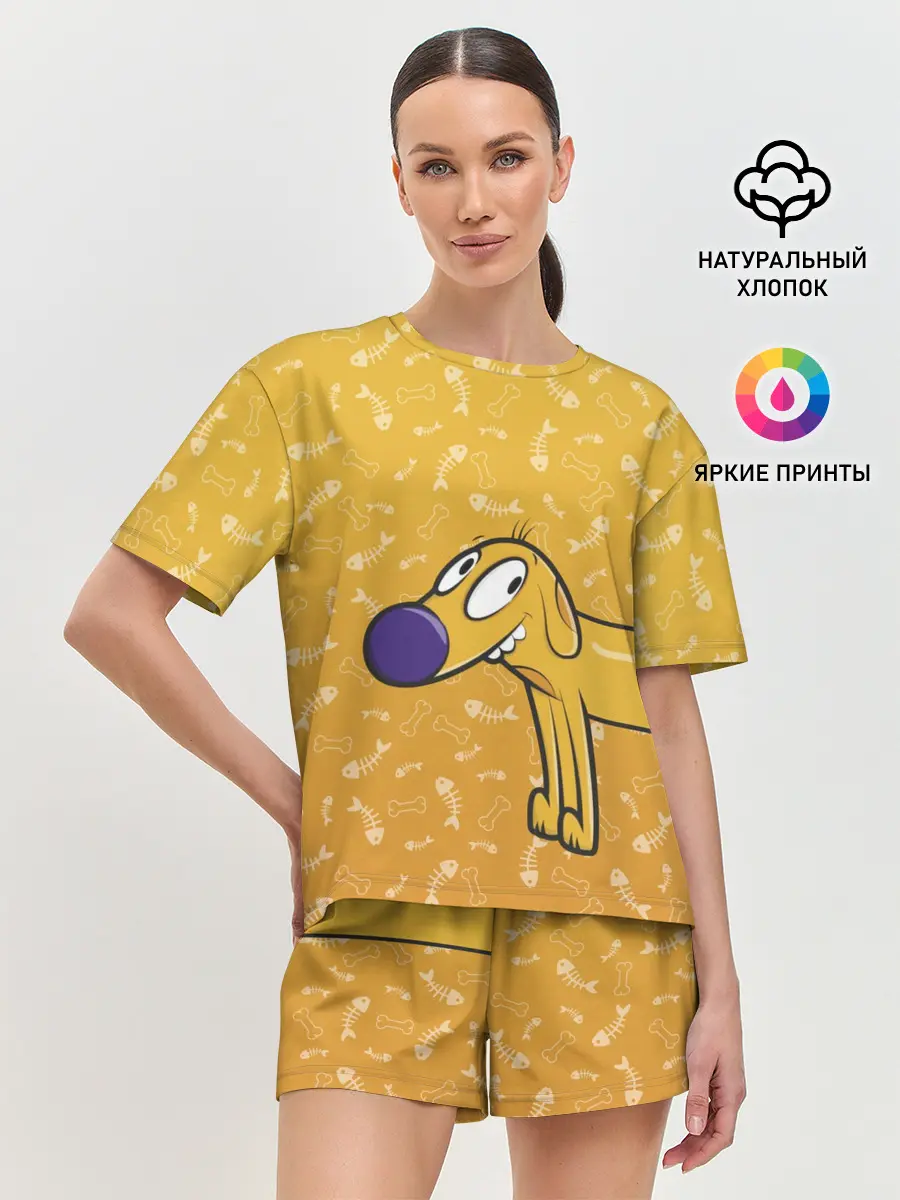 Женская пижама с шортами / КОТОПЕС | Пес спереди