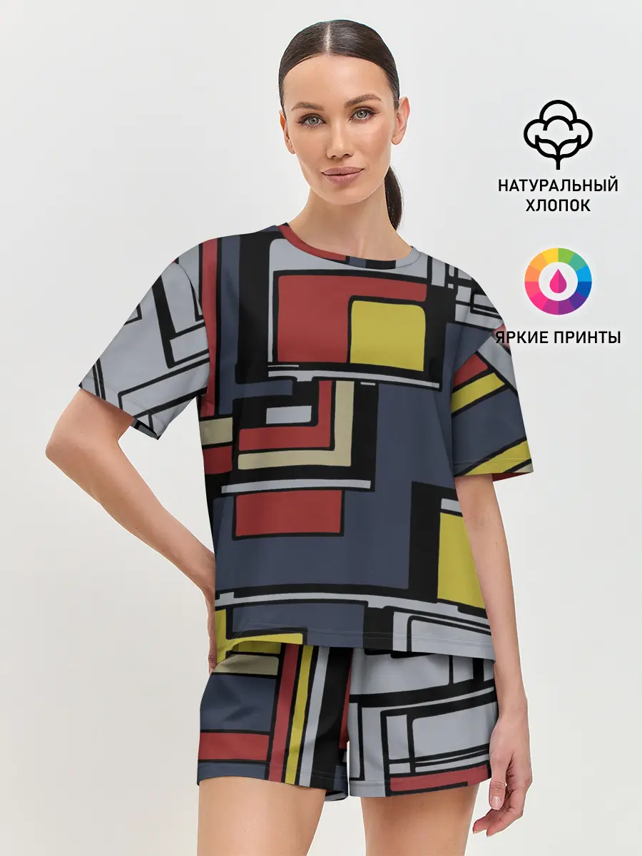 Женская пижама с шортами / Геометрия