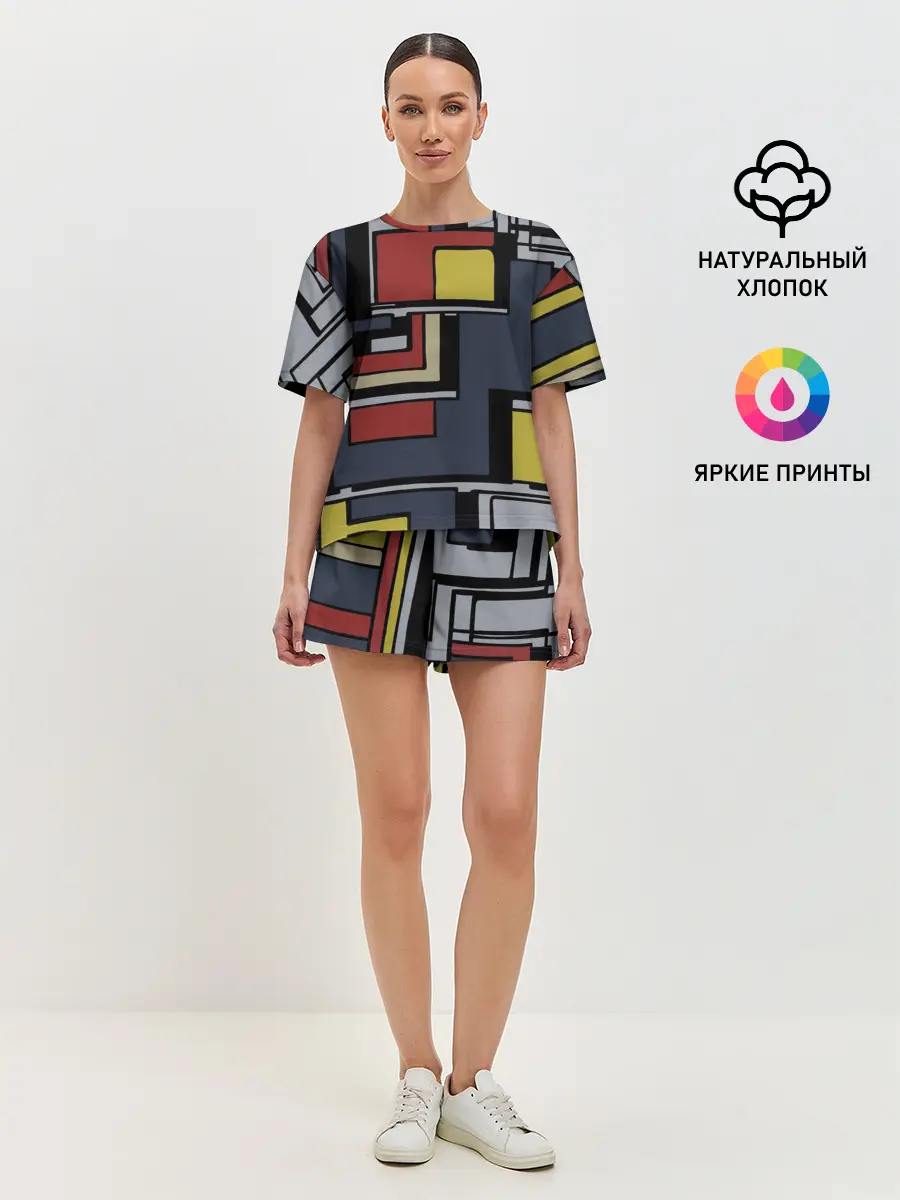 Женская пижама с шортами / Геометрия