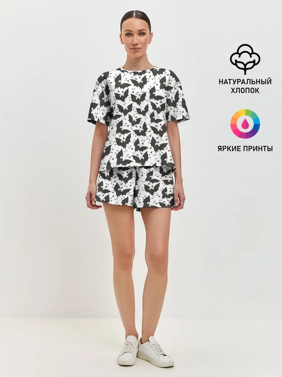 Женская пижама с шортами / Летучие мыши