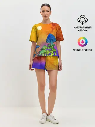 Женская пижама с шортами / Заколдованный лес