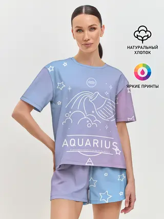 Женская пижама с шортами / Знак Водолей