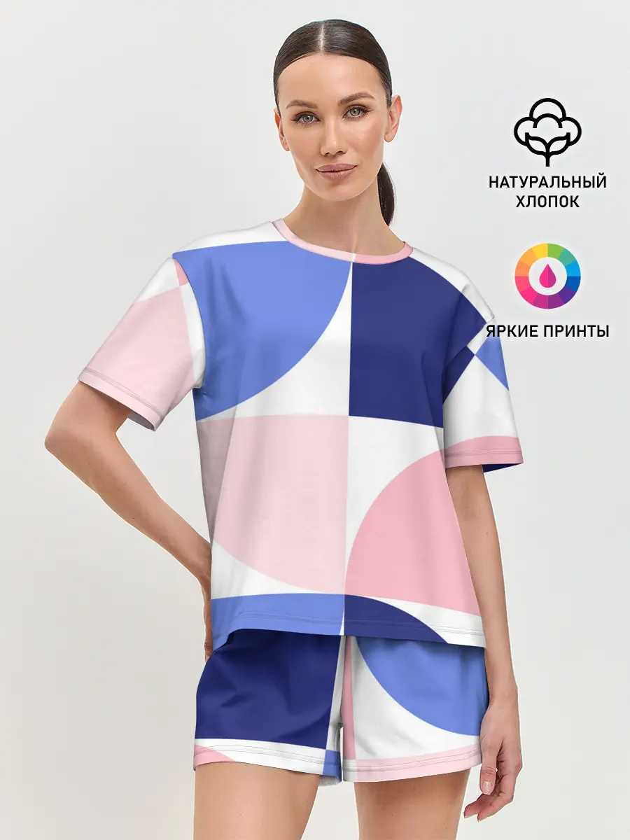 Женская пижама с шортами / узоры