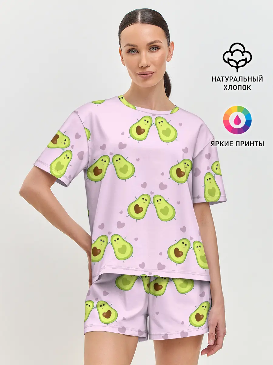 Женская пижама с шортами / Любовь | Авокадиков