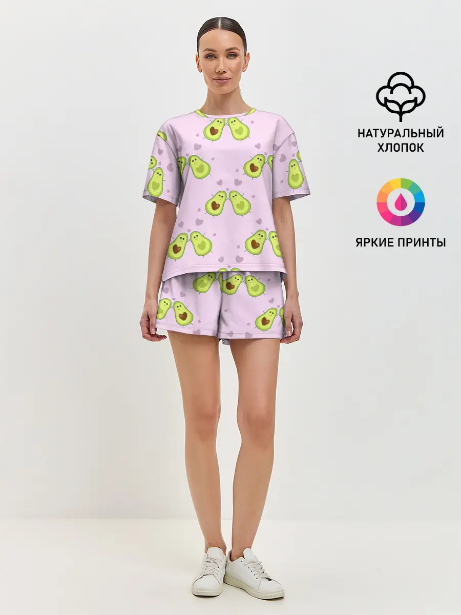 Женская пижама с шортами / Любовь | Авокадиков