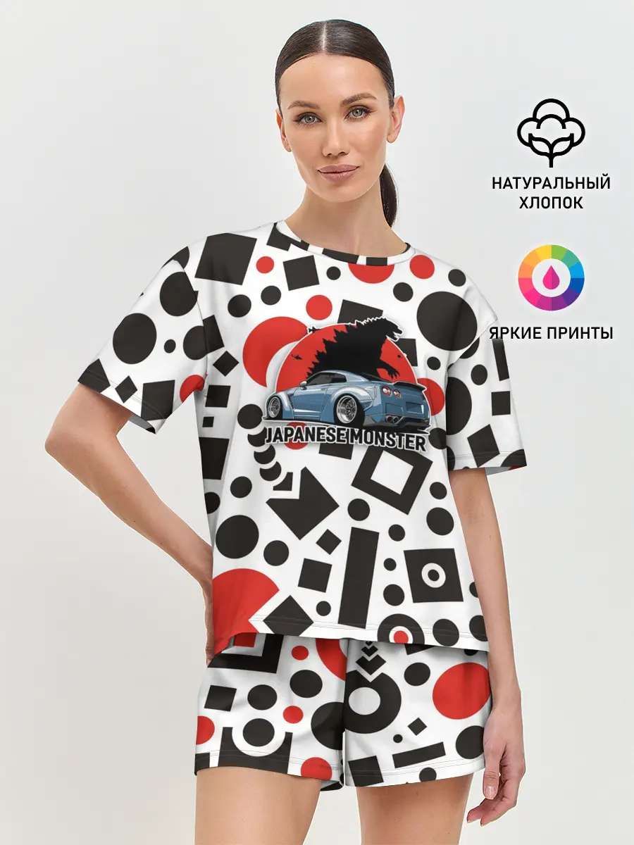 Женская пижама с шортами / Японские Монстры