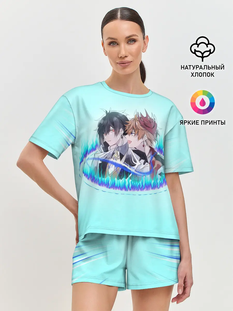 Женская пижама с шортами / ГЕНШИН ИМПАКТ ТАРТАЛЬЯ ЧИЛИ