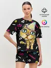 Женская пижама с шортами / Котик