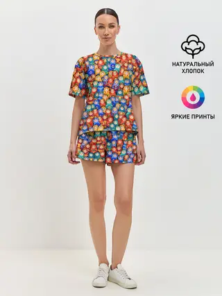 Женская пижама с шортами / Матрёшки