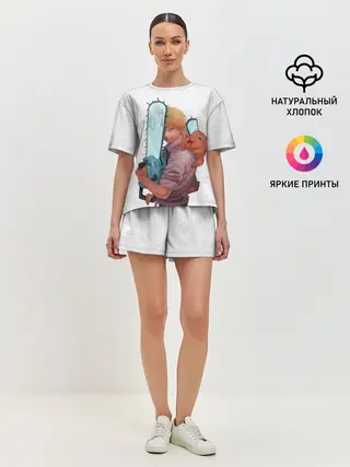 Женская пижама с шортами / Дэндзи, Почита и бензопила