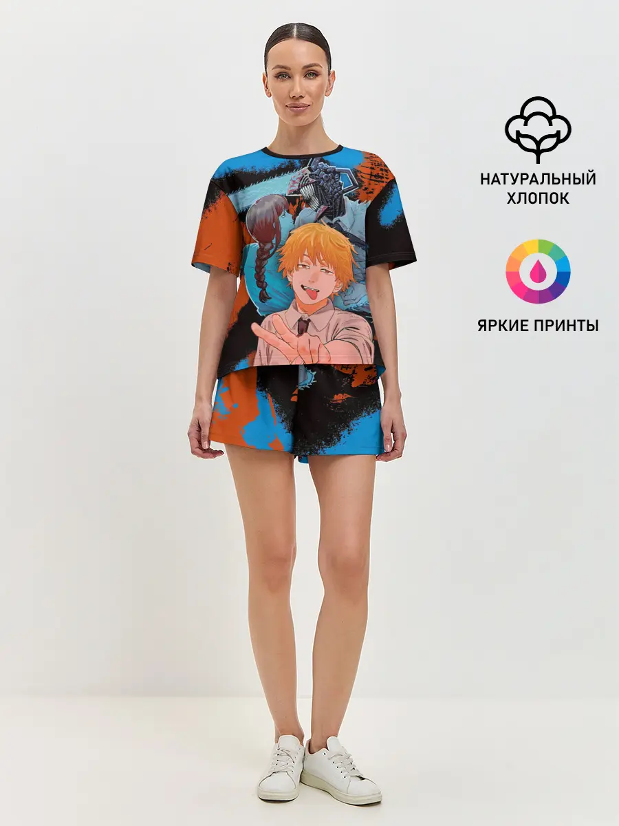 Женская пижама с шортами / Дэндзи и Макима