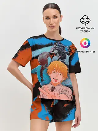 Женская пижама с шортами / Дэндзи и Макима