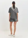 Женская пижама с шортами / Полосатый комбинированный узор
