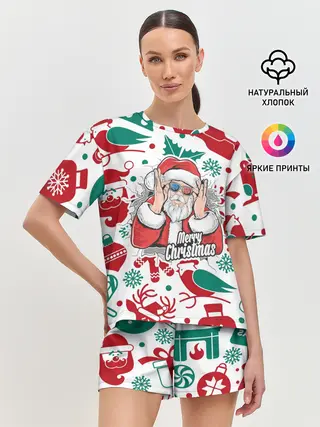 Женская пижама с шортами / Merry Christmas3D