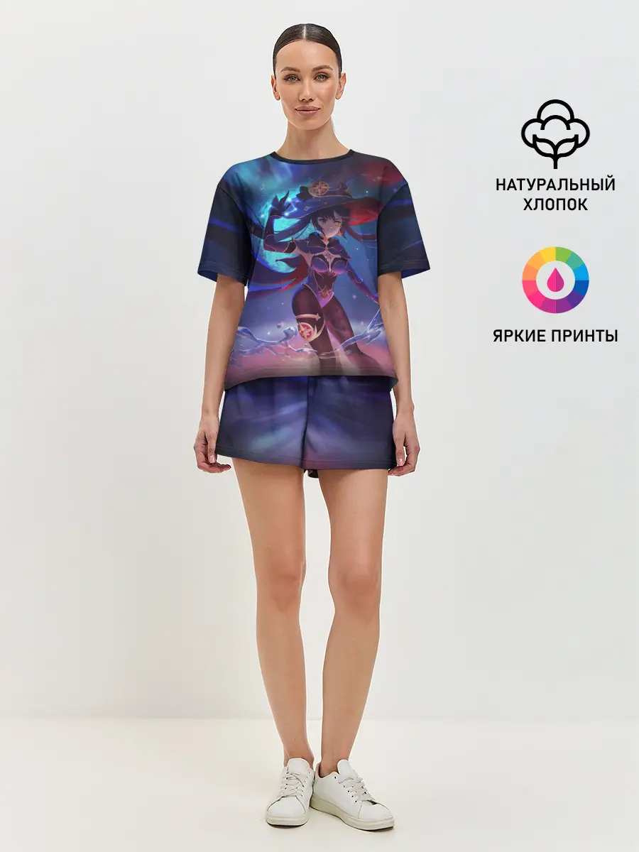 Женская пижама с шортами / Mona | Genshin Impact | Геншин Импакт