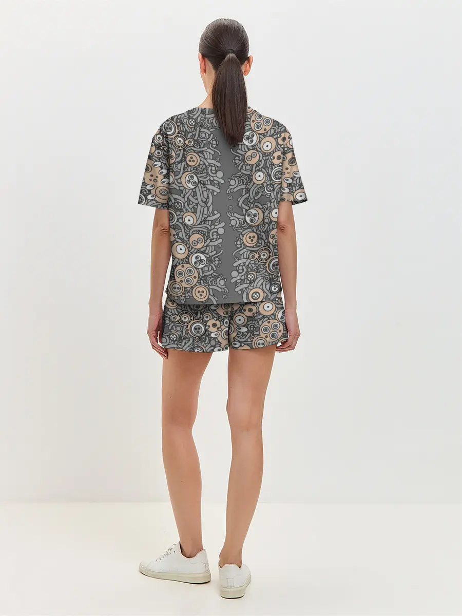 Женская пижама с шортами / психоделика киберпанк