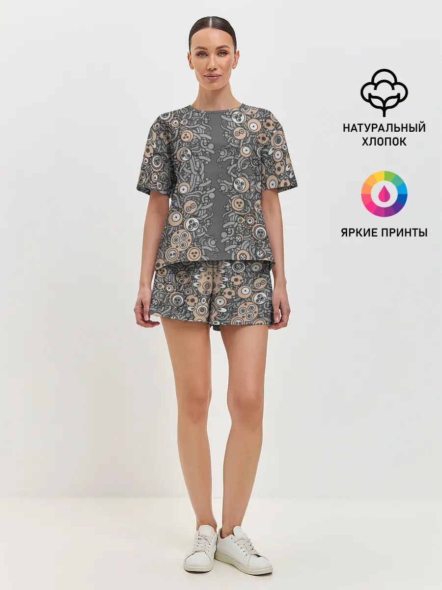 Женская пижама с шортами / психоделика киберпанк