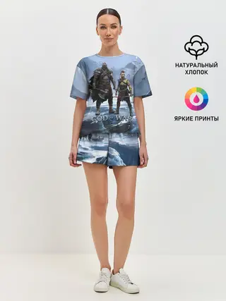 Женская пижама с шортами / Кратос и Атрей Рагнарек