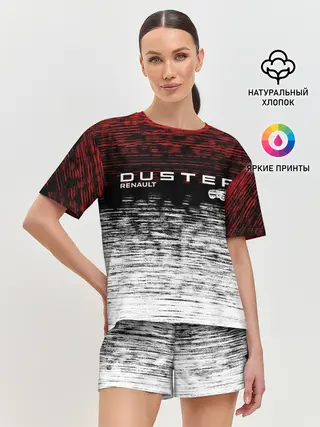 Женская пижама с шортами / Renault Duster | полосы гранж