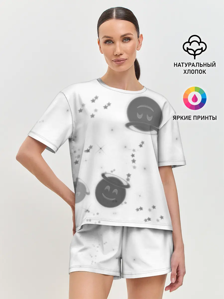 Женская пижама с шортами / Смайл